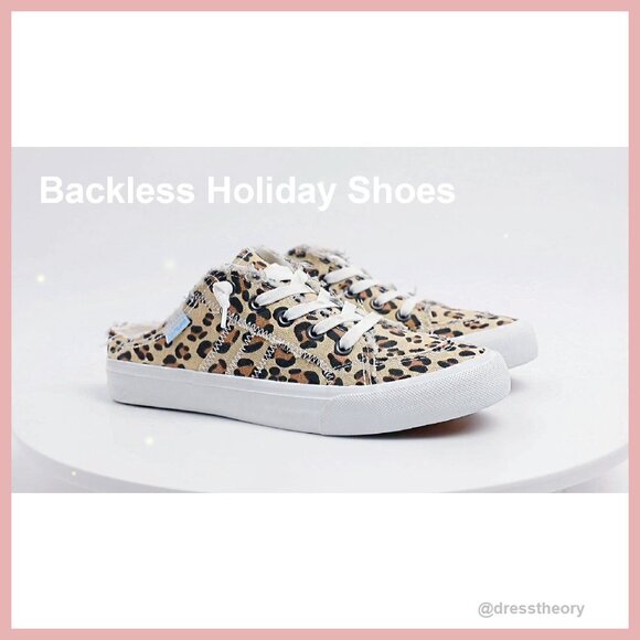 Women's Canvas Mules with Memory Foam Slip-On Fashion Sneakers - Picture 8 of 8